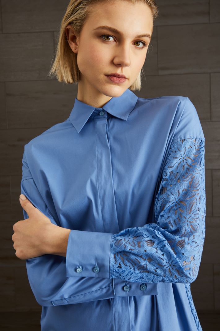 Camicia in cotone  - AZZURRO - Fashion Market - 3
