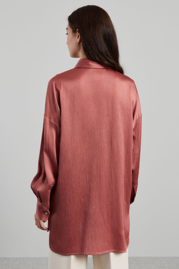 Camicia over in creponne di viscosa - ROSA ANTICO - Fashion Market - 4