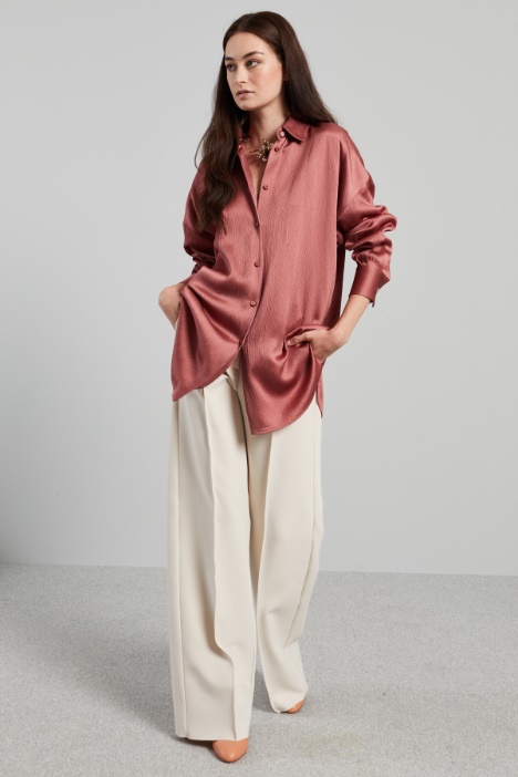 Camicia over in creponne di viscosa - Fashion Market