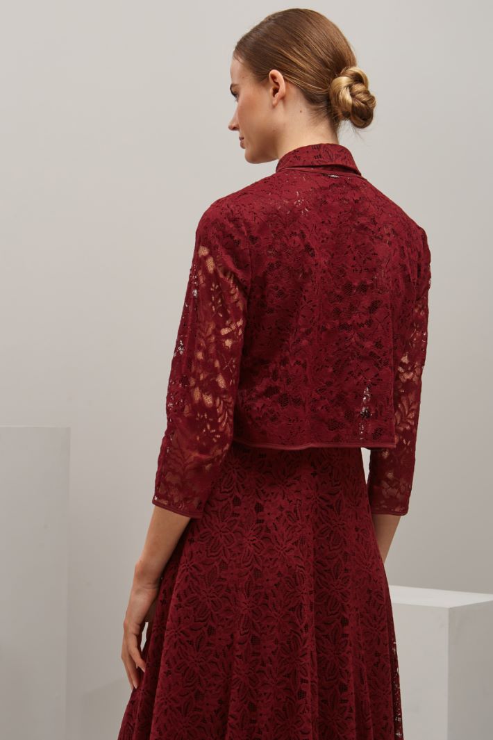 Coprispalle in pizzo macramè - ROSSO RUBINO - Fashion Market - 4