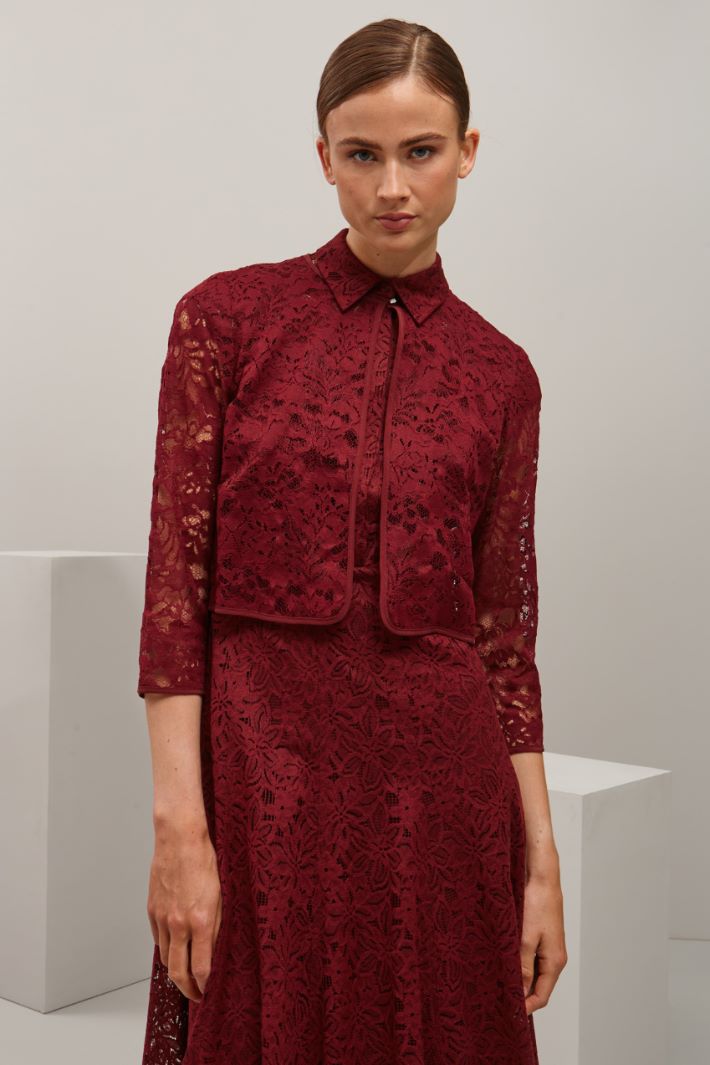 Coprispalle in pizzo macramè - ROSSO RUBINO - Fashion Market - 2