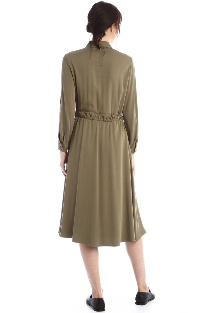 Abito chemisier midi in twill - VERDE KAKI - Fashion Market - 2