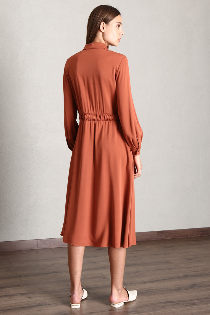 Abito chemisier midi in twill - RUGGINE - Fashion Market - 2