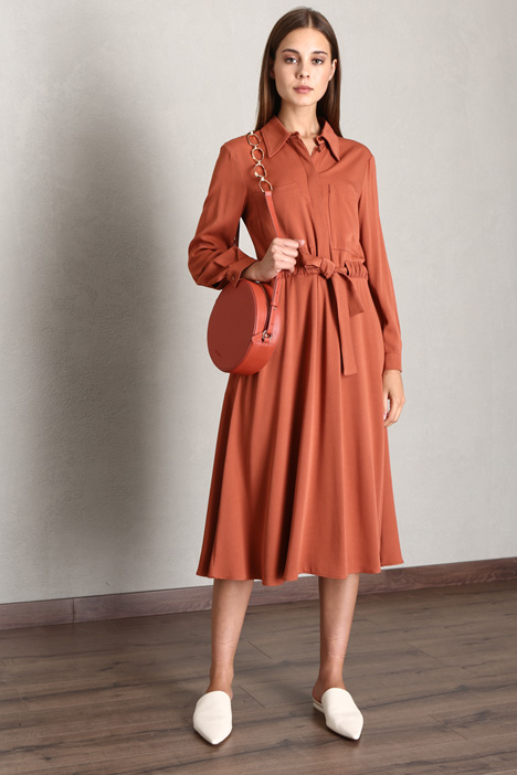 Abito chemisier midi in twill - Fashion Market