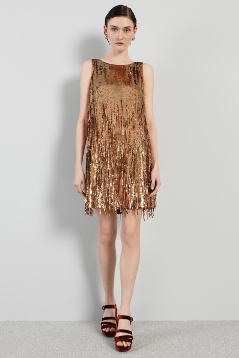 Abito in paillettes con frange - Fashion Market
