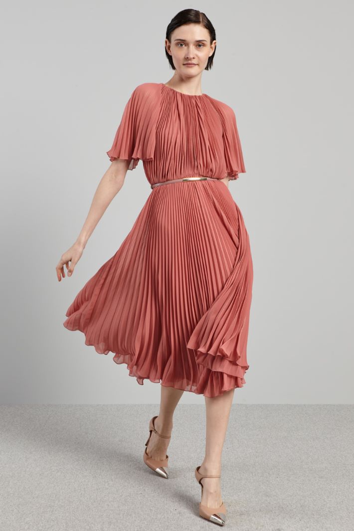 Abito in sable plissè - ROSA ANTICO - Fashion Market
