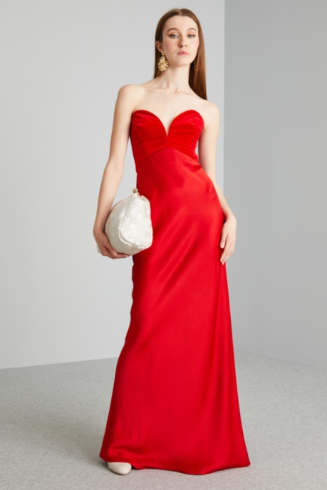 Abito bustier in envers satin - Fashion Market