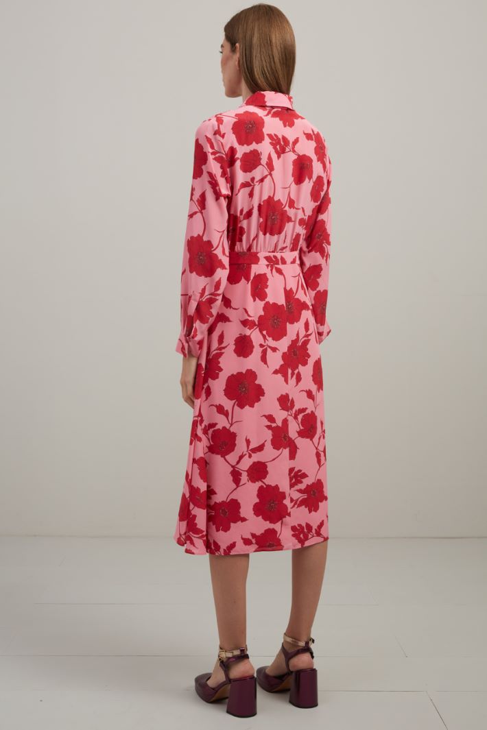 Abito in seta stampata - ROSA ROSSO - Fashion Market - 3