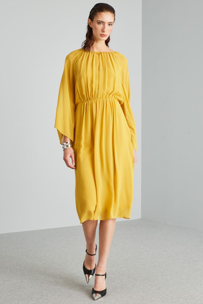 Abito midi in pura seta - SENAPE - Fashion Market - 2