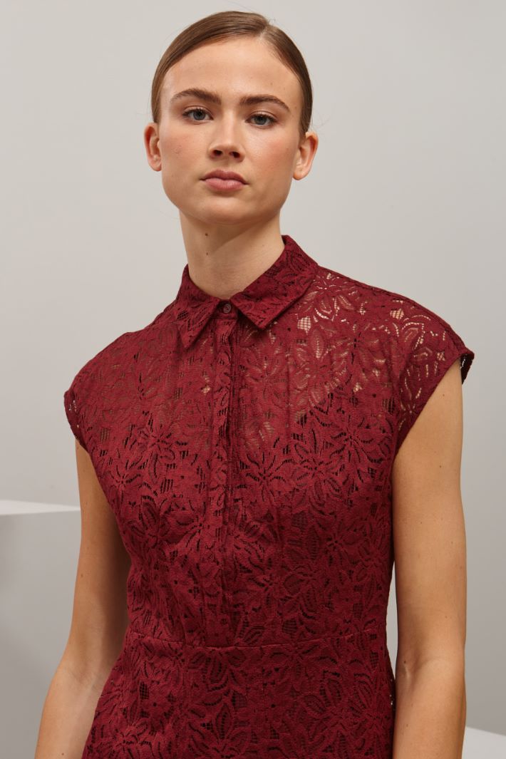 Abito in pizzo - BORDEAUX - Fashion Market - 3