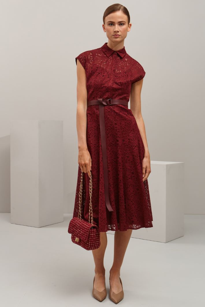 Abito in pizzo - BORDEAUX - Fashion Market