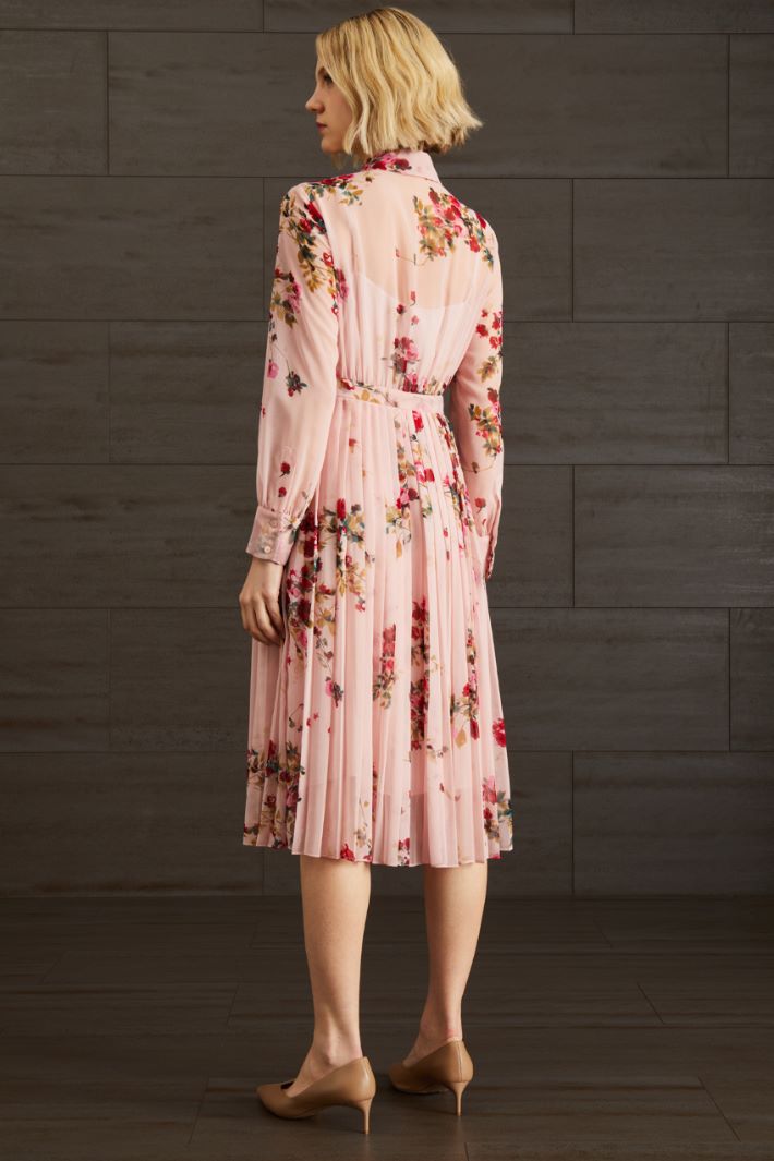 Abito chemisier in georgette - ROSA CIPRIA ROSSO - Fashion Market - 4