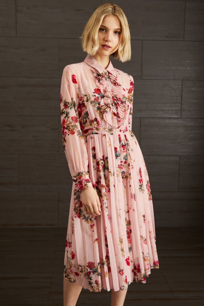 Abito chemisier in georgette - ROSA CIPRIA ROSSO - Fashion Market - 2