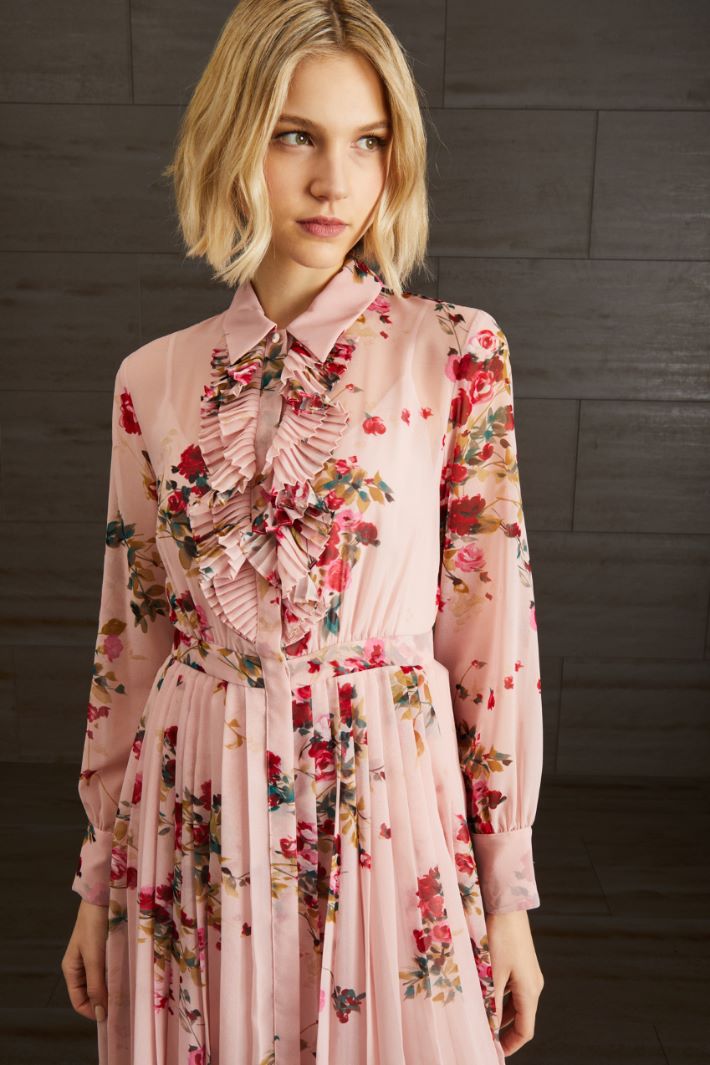 Abito chemisier in georgette - ROSA CIPRIA ROSSO - Fashion Market - 3