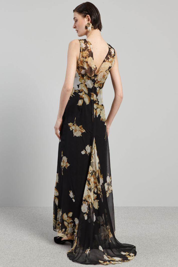 Abito lungo con strascico - NERO ORO - Fashion Market - 4