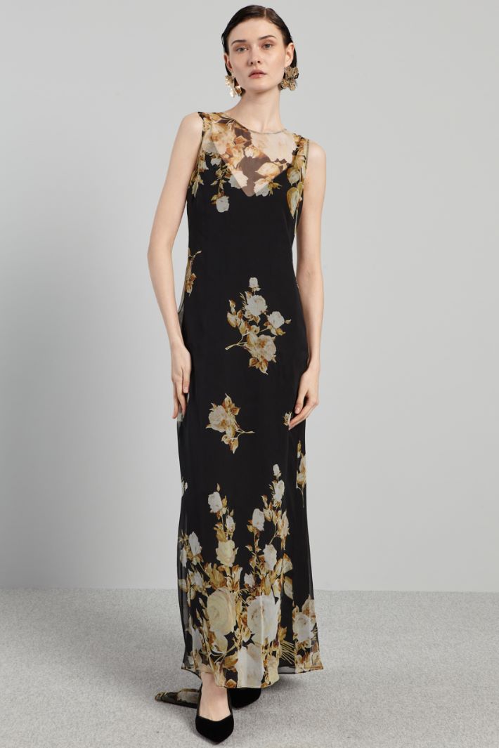 Abito lungo con strascico - NERO ORO - Fashion Market - 2