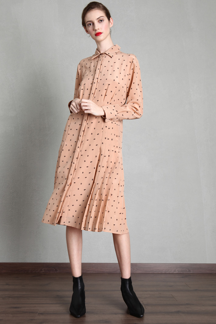 Abito chemisier midi in crêpe - ROSA NUDE - Fashion Market - 4