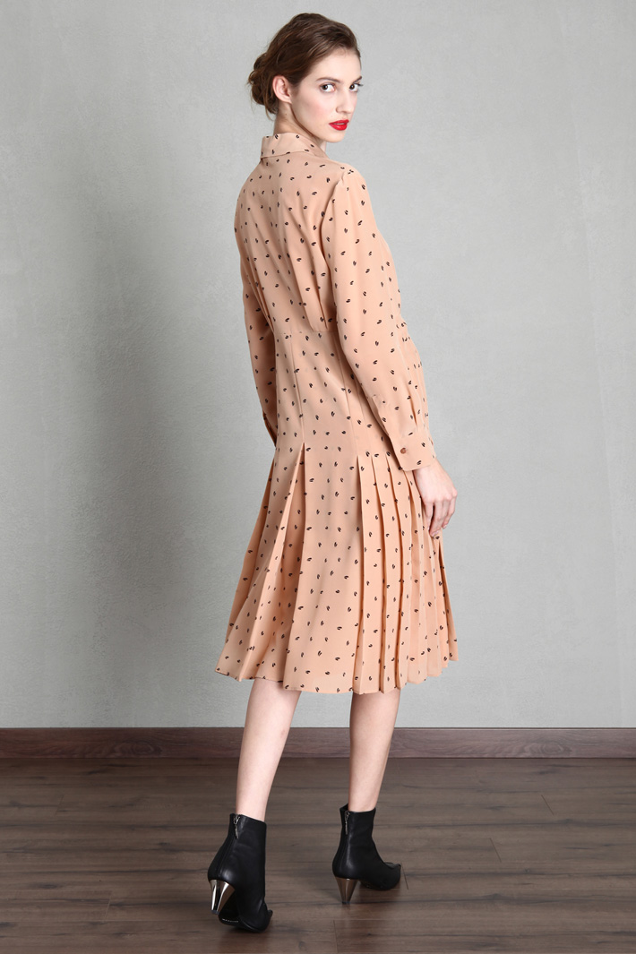 Abito chemisier midi in crêpe - ROSA NUDE - Fashion Market - 3