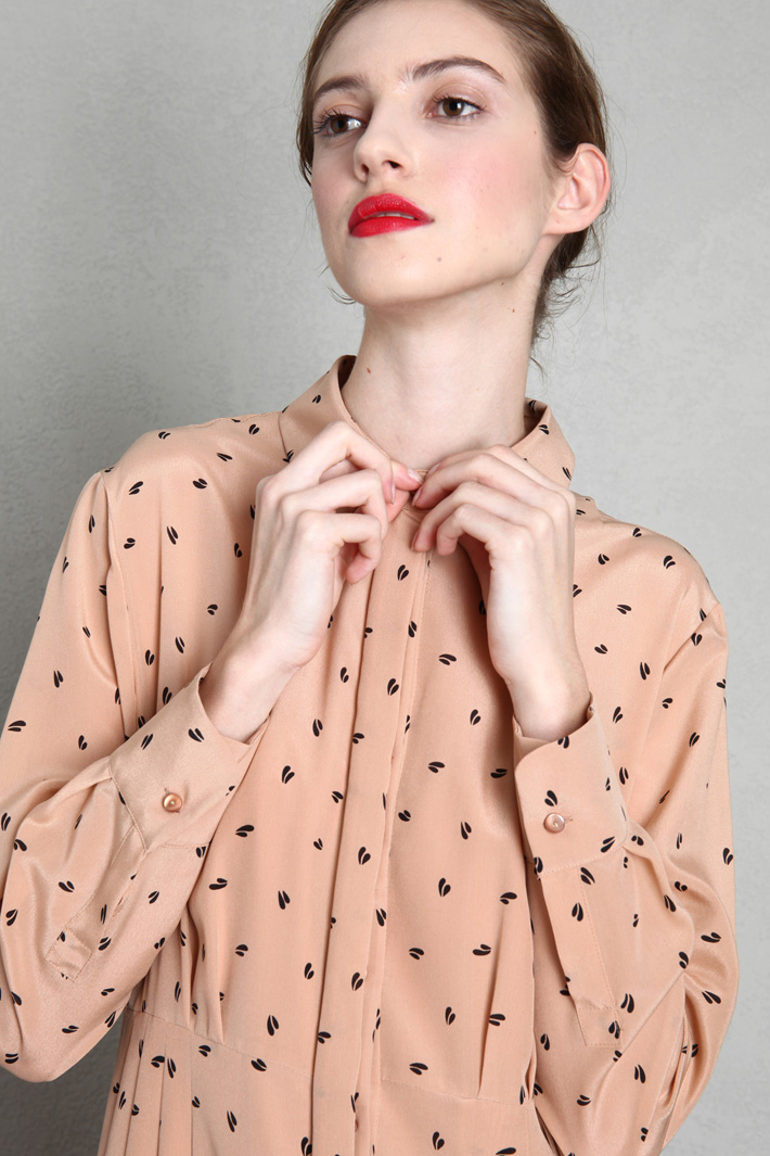Abito chemisier midi in crêpe - ROSA NUDE - Fashion Market - 2