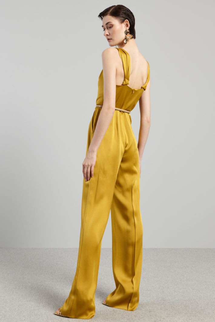 Tuta in enver satin lucido - SENAPE - Fashion Market - 4