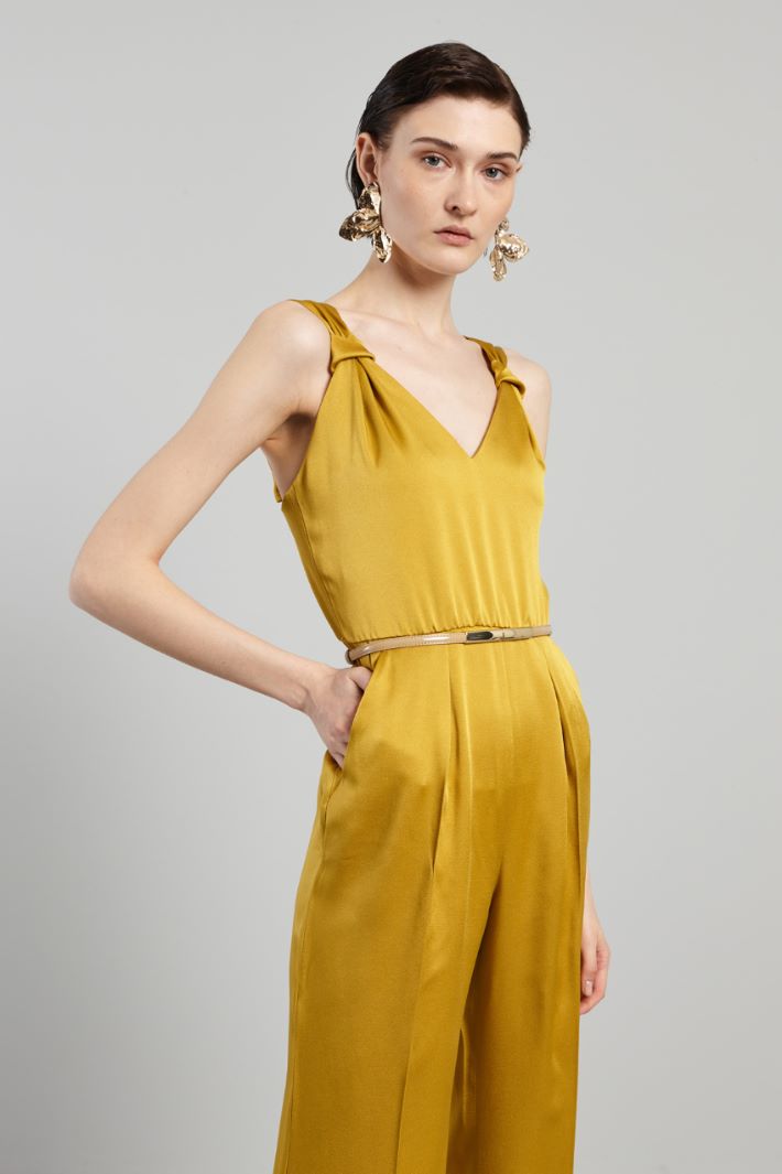 Tuta in enver satin lucido - SENAPE - Fashion Market - 2