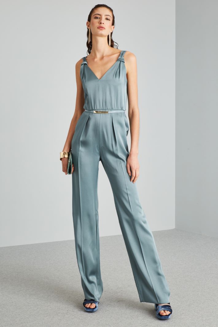 Tuta in enver satin lucido - CARTA DA ZUCCHERO - Fashion Market