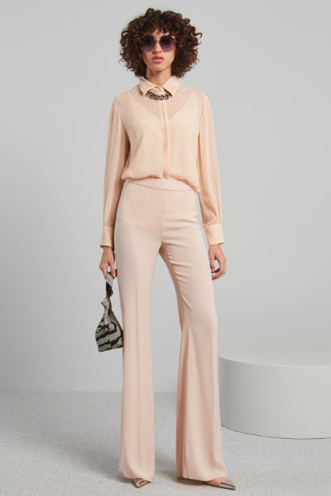 Camicia in georgette con strass - Fashion Market
