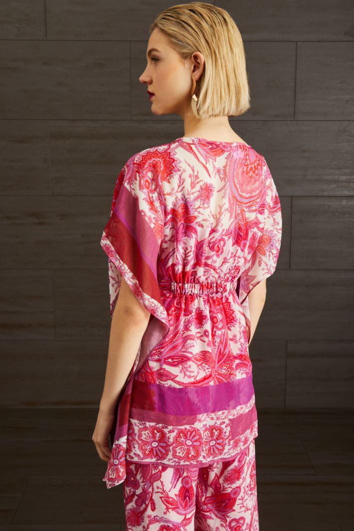 Casacca in georgette di seta - FUCSIA ROSA CHIARO - Fashion Market - 4