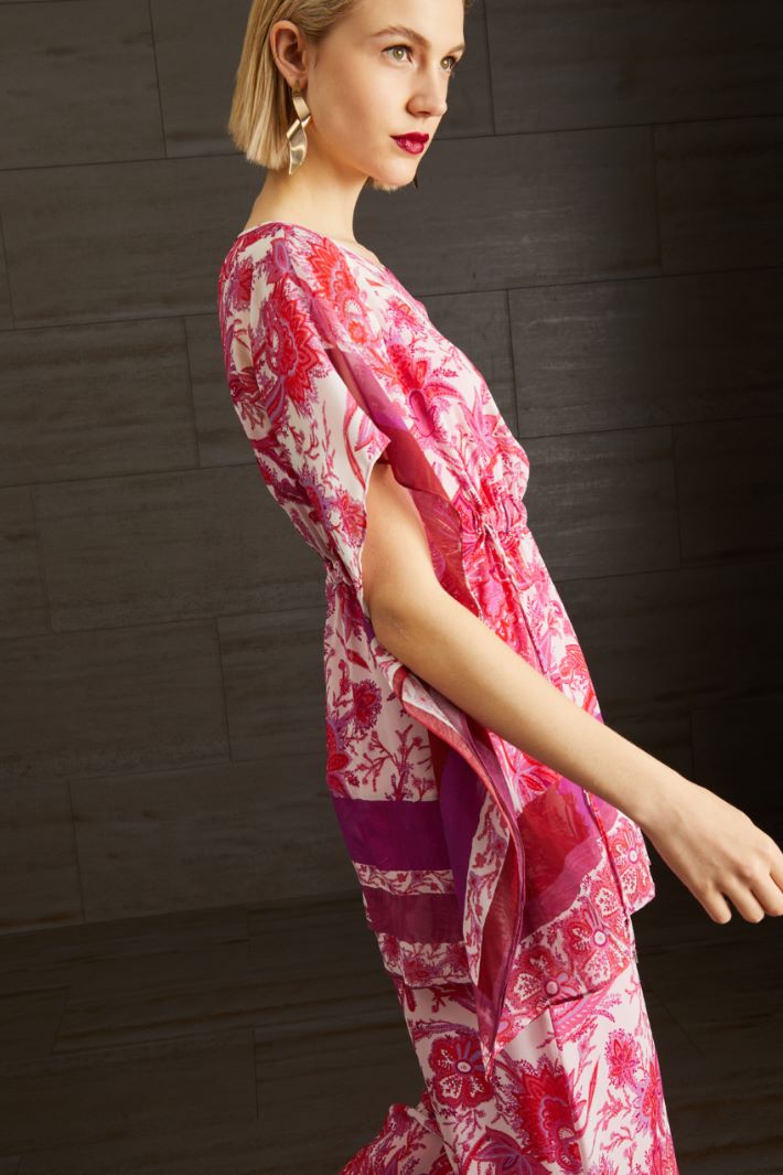 Casacca in georgette di seta - FUCSIA ROSA CHIARO - Fashion Market - 3