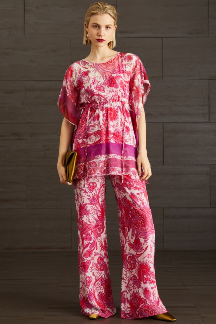 Casacca in georgette di seta - FUCSIA ROSA CHIARO - Fashion Market