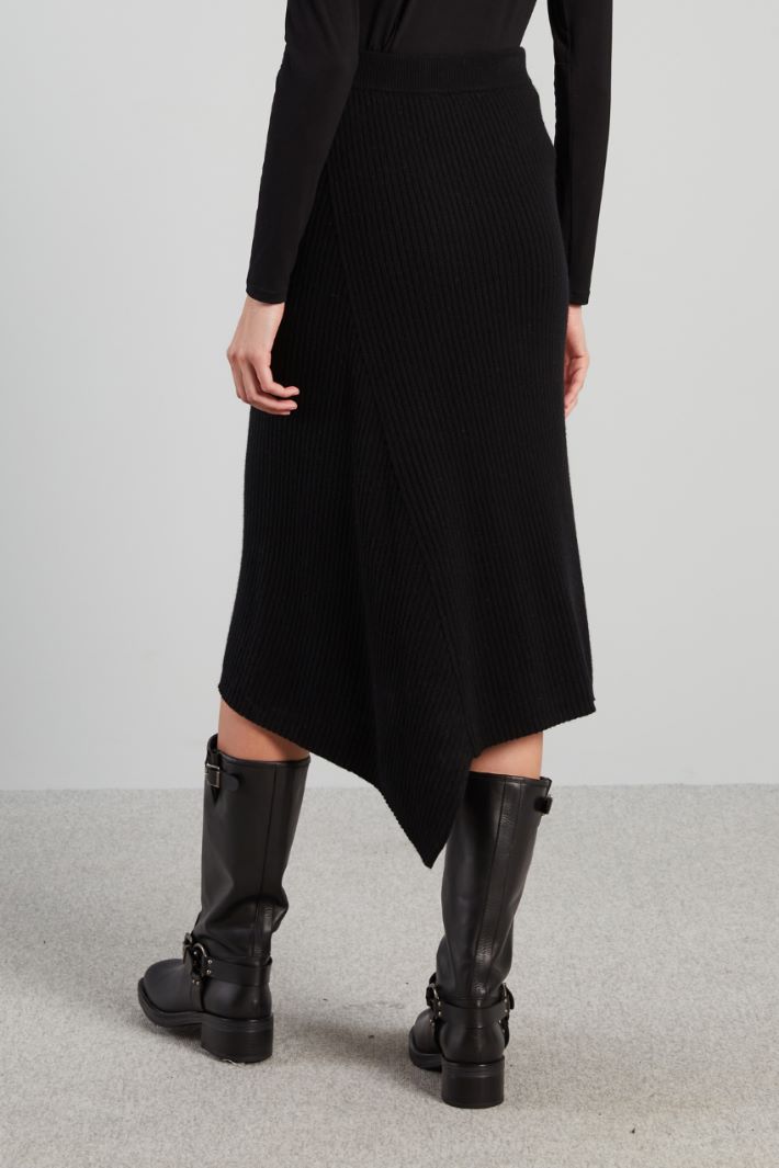Gonna a fazzoletto in maglia - NERO - Fashion Market - 4