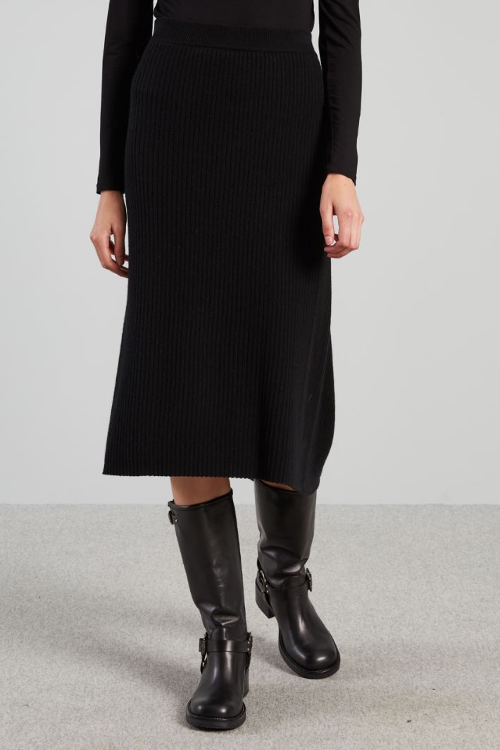 Gonna a fazzoletto in maglia - NERO - Fashion Market - 2