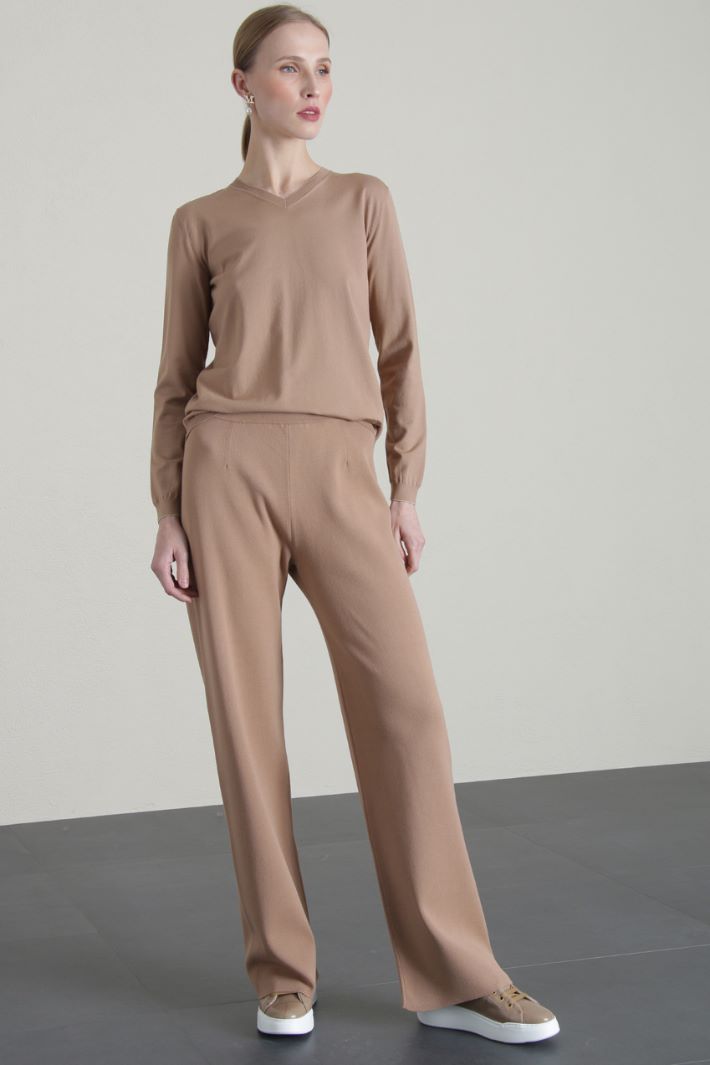 Pantaloni morbidi in jersey - CAMMELLO - Fashion Market