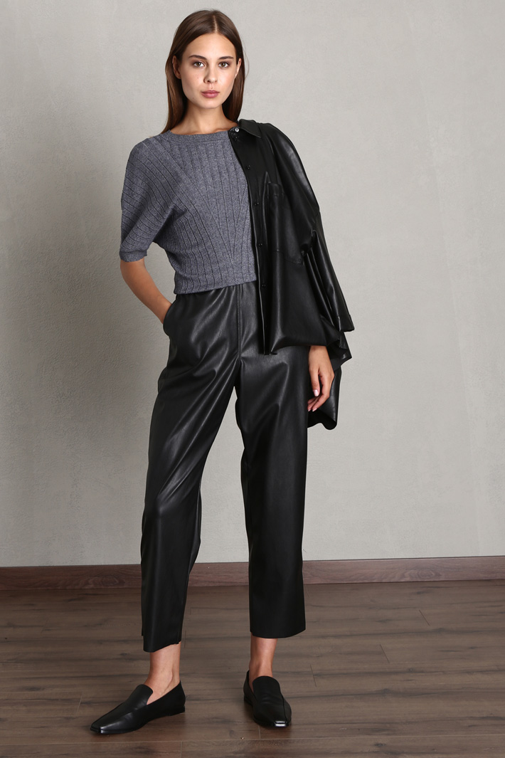 Maglia a coste  - BLU GRIGIO - Fashion Market - 4