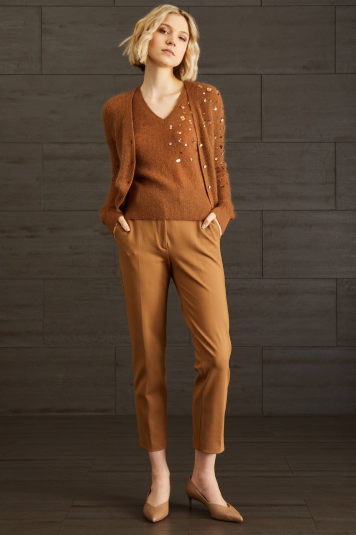 Maglia garzata in mohair - CARAMELLO - Fashion Market