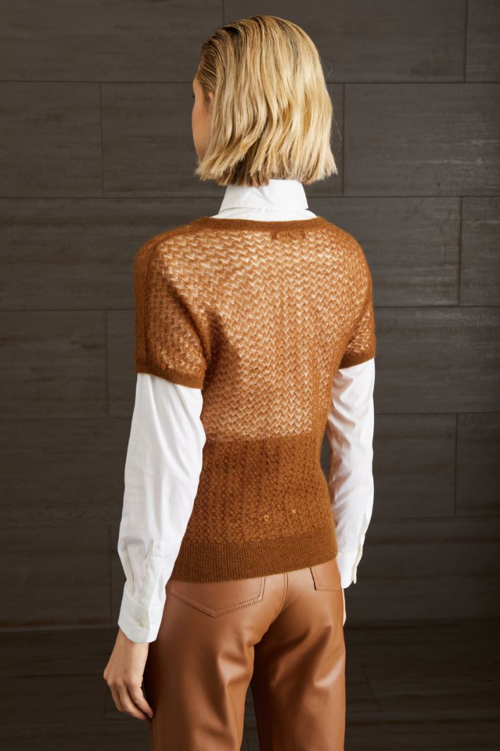 Maglia in garza di mohair - CARAMELLO - Fashion Market - 4
