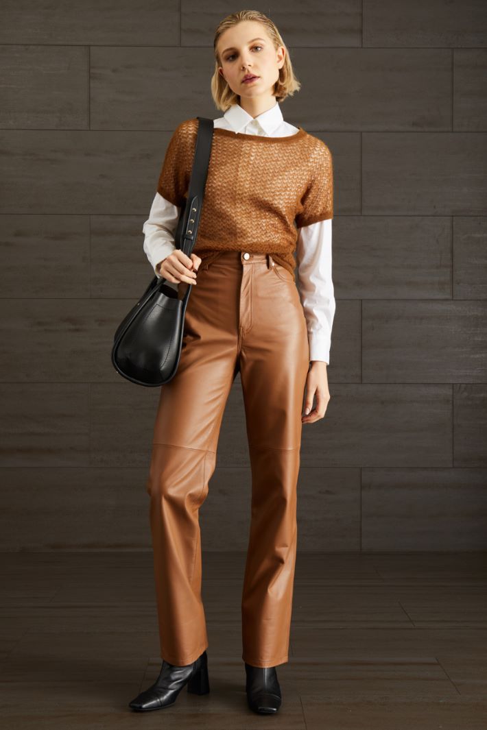 Maglia in garza di mohair - CARAMELLO - Fashion Market