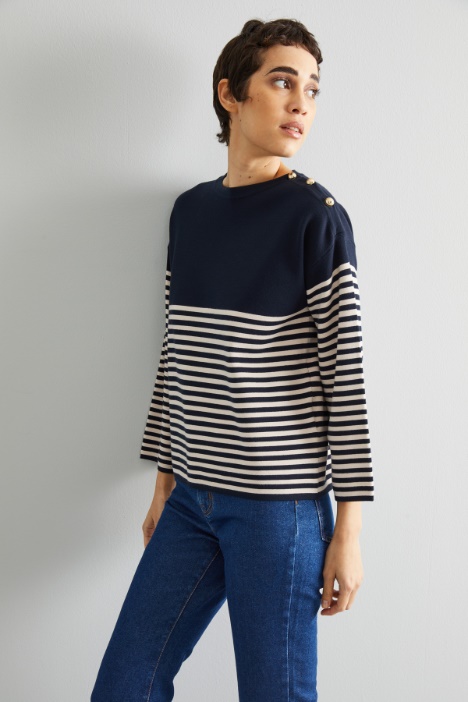 Maglia boxy con bottoni - Fashion Market