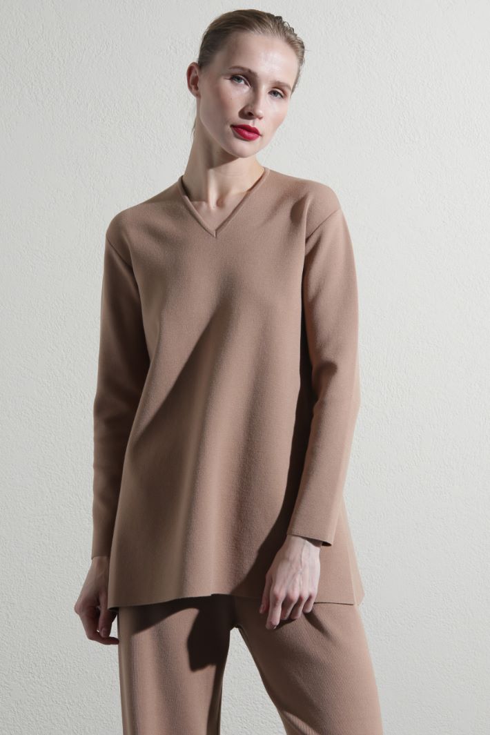 Maglia in jersey compatto  - CAMMELLO ROSSO - Fashion Market