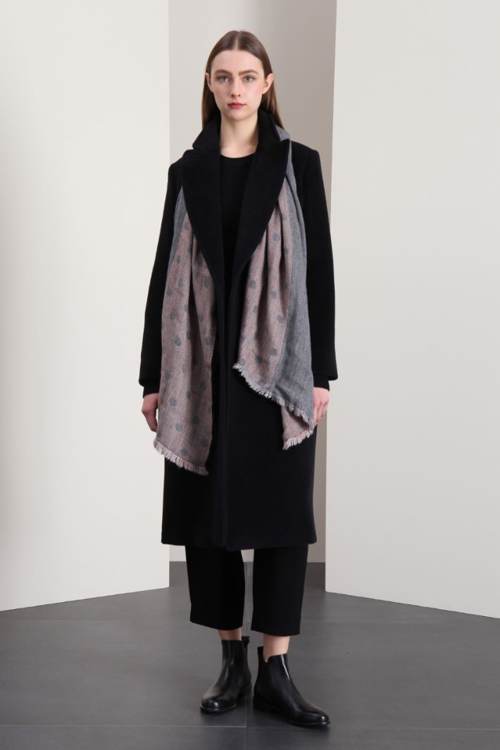 Sciarpa jacquard a fantasia - NERO ROSA - Fashion Market - 3