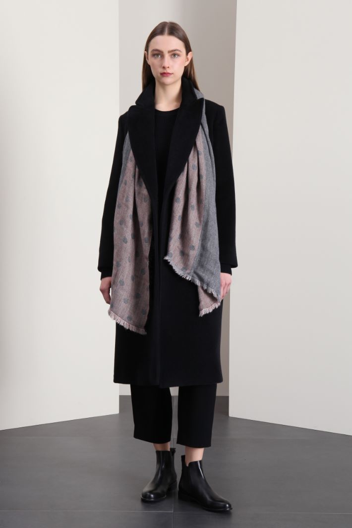 Sciarpa jacquard a fantasia - NERO ROSA - Fashion Market - 2