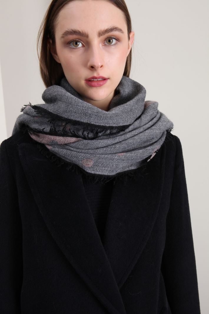 Sciarpa jacquard a fantasia - NERO ROSA - Fashion Market