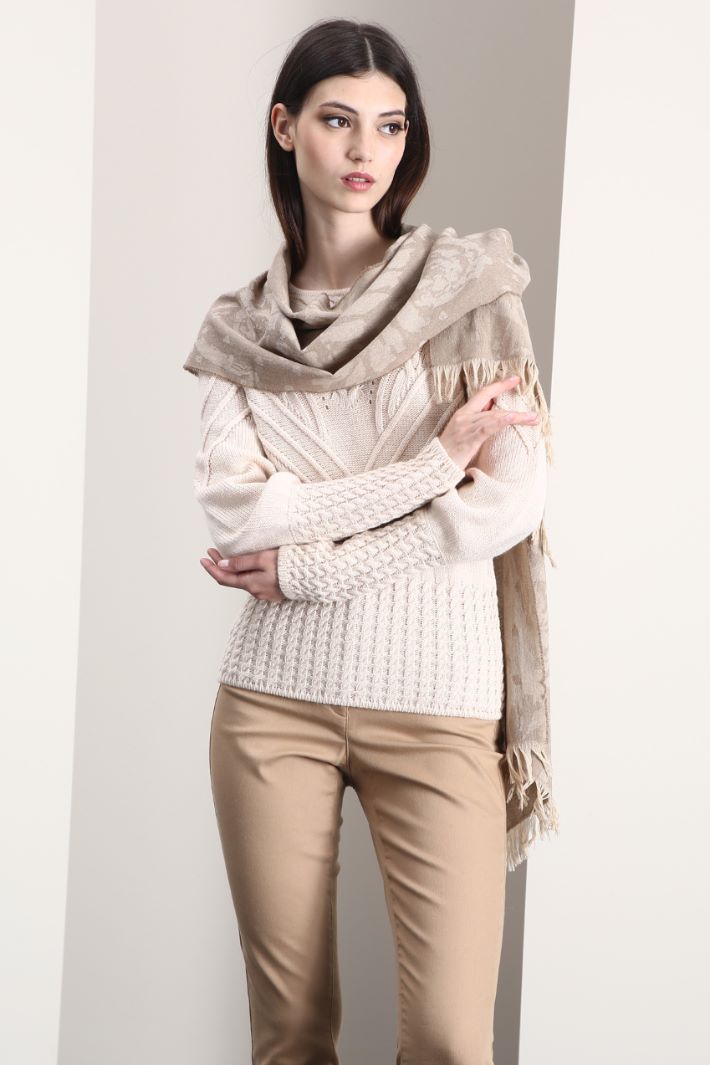 Sciarpa jacquard - BEIGE - Fashion Market - 3