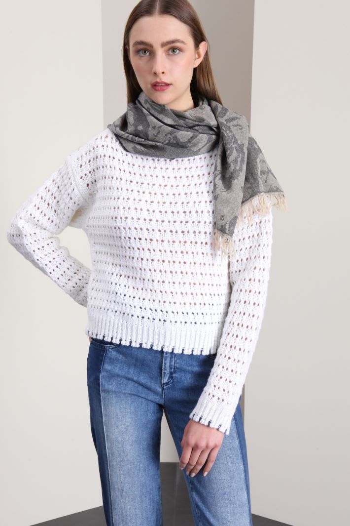 Sciarpa jacquard - BLU BEIGE - Fashion Market - 2