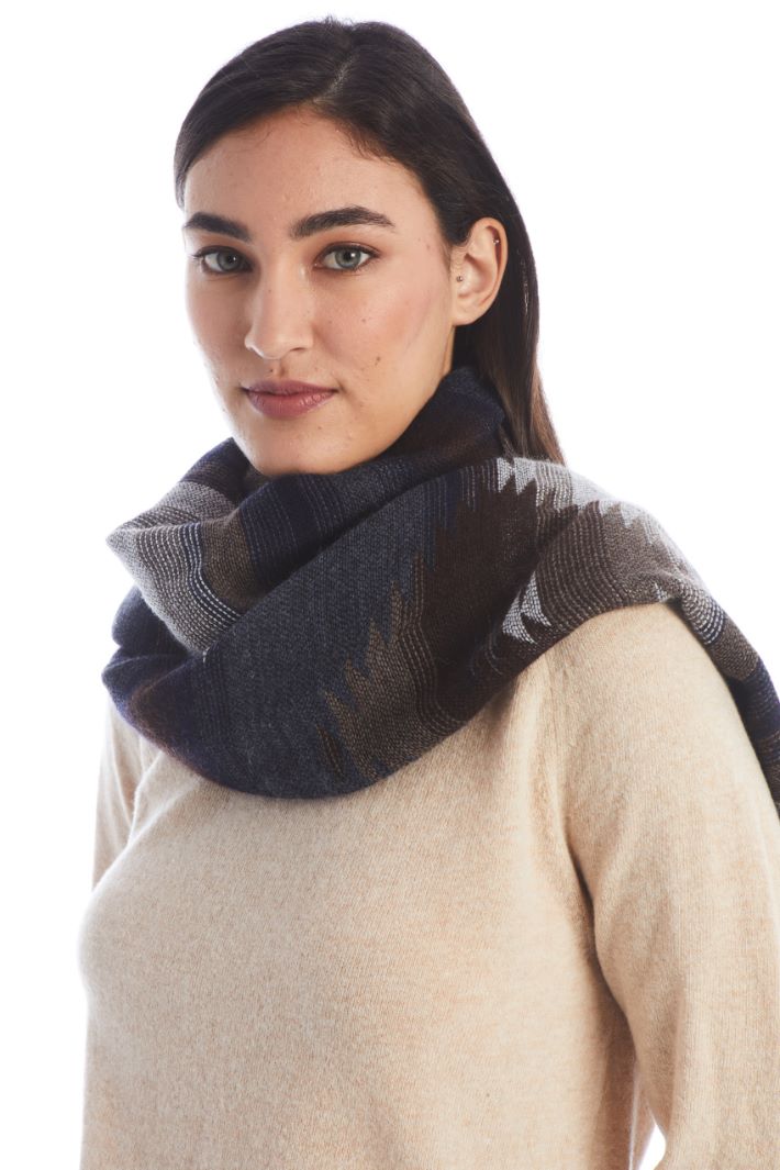 Sciarpa in tessuto jacquard - BLU BEIGE - Fashion Market - 2