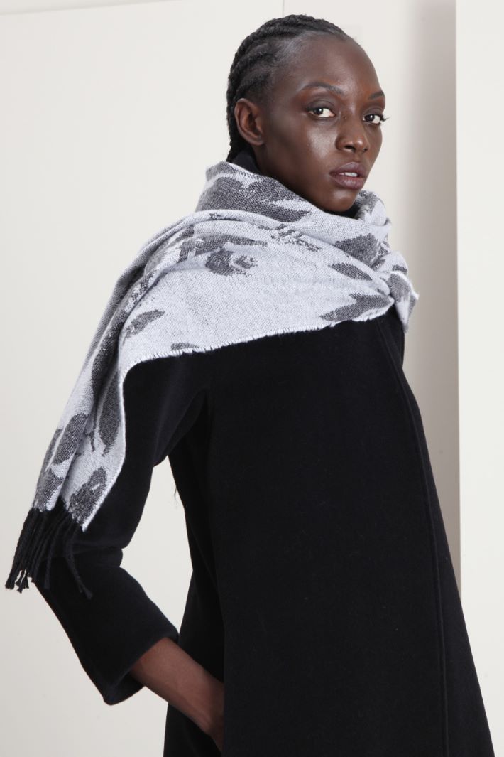 Sciarpa in lana jacquard - GRIGIO NERO - Fashion Market - 2