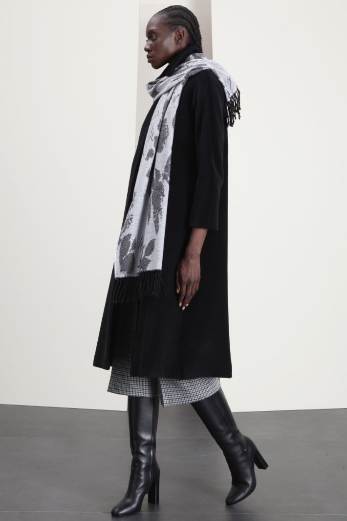 Sciarpa in lana jacquard - GRIGIO NERO - Fashion Market