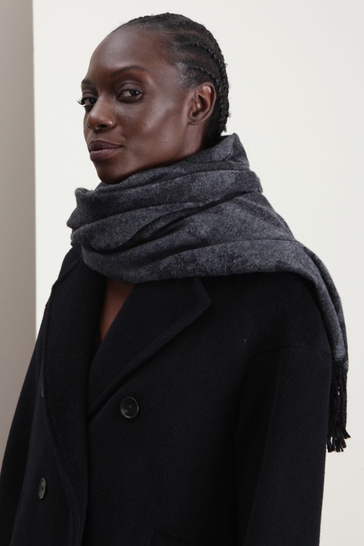 Sciarpa in lana jacquard - ANTRACITE NERO - Fashion Market - 2