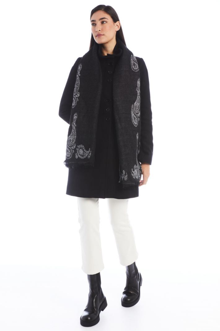 Sciarpa in tessuto jacquard - NERO BIANCO - Fashion Market - 2