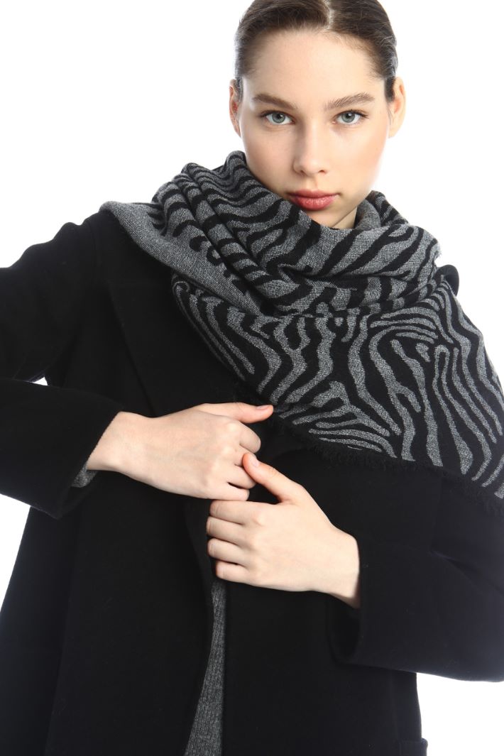 Sciarpa jacquard - NERO GRIGIO - Fashion Market